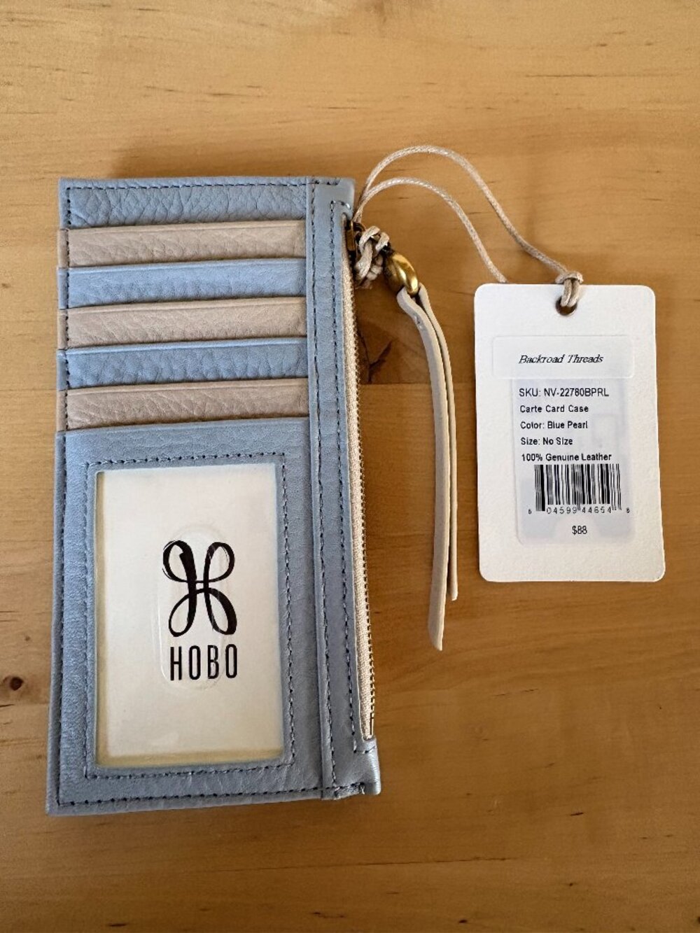 HOBO Carte Card Case - Linen & Blue Pearl